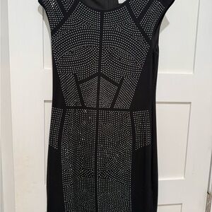 Carmen Marc Valvo Black Studded Mini Dress